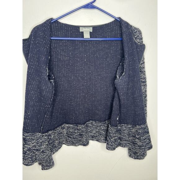 Neiman Marcus Navy Zip Up Knit Sweater Women’s Size Large - Picture 6 of 8